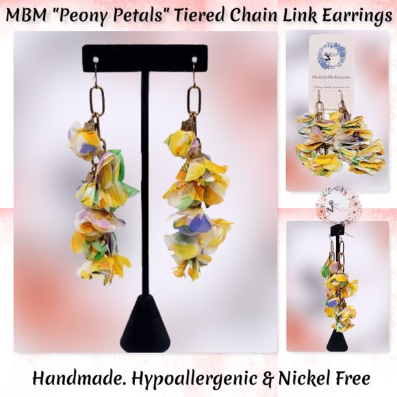 The MBM Boutique Jewelry - 🌟Host Pick🌟🆕MBM "Peony Petals" Tiered Chain Link Earrings